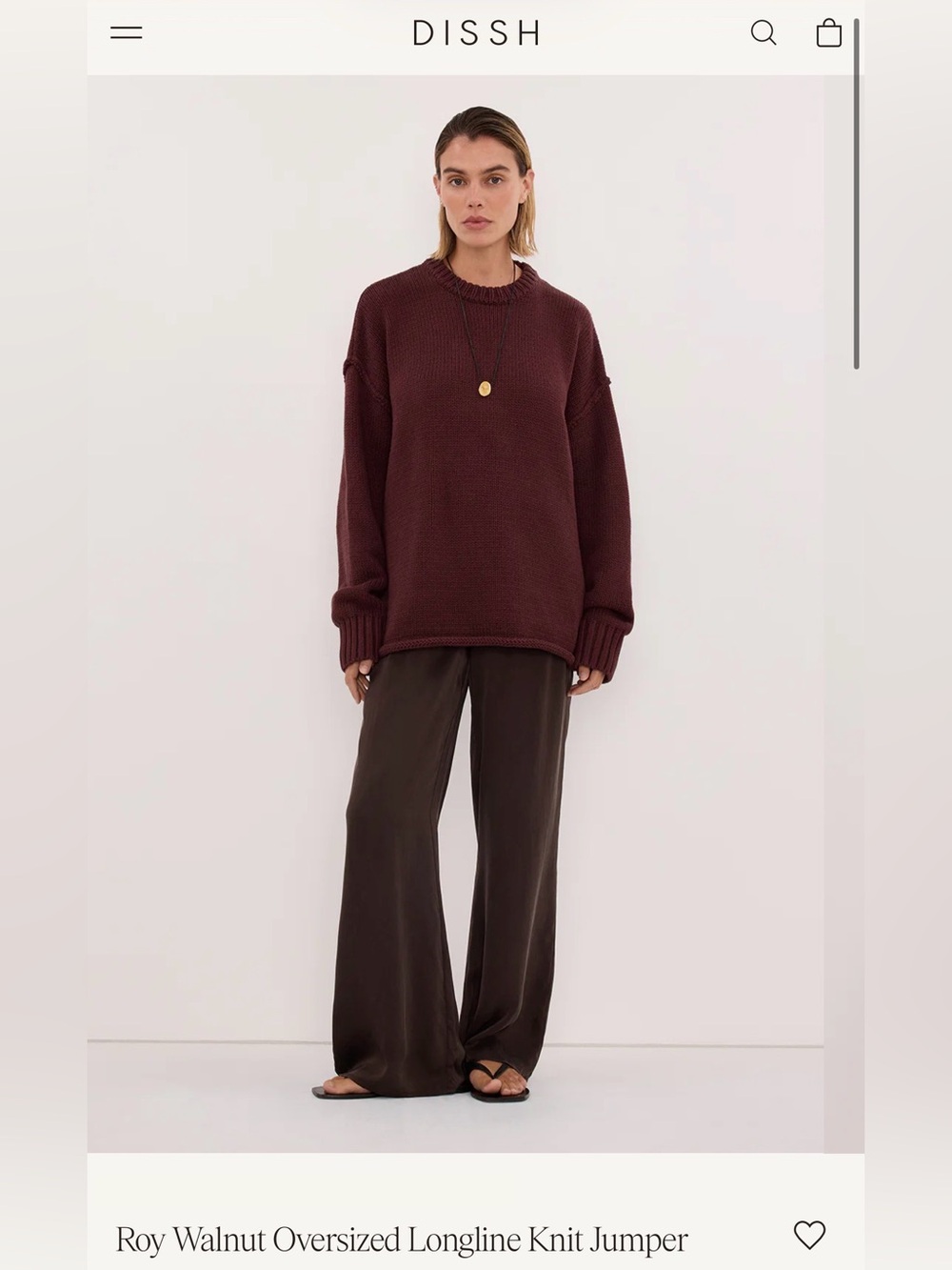 Dissh Roy Walnut Oversized Knit Jumper - great condition. Size small.